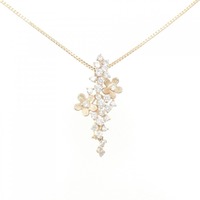 K18PG/K18YG フラワー ダイヤモンド ネックレス 0.83CT