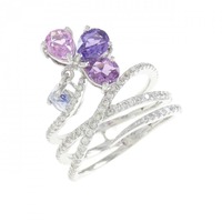 750WG サファイヤ リング 1.60CT 拡散処理未検査