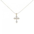 K18YG クロス ダイヤモンド ネックレス 0.59CT
