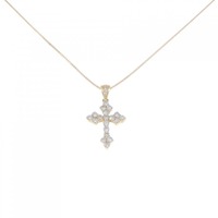K18YG クロス ダイヤモンド ネックレス 0.59CT