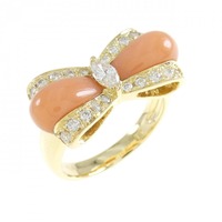 K18YG リボン サンゴ リング