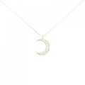 【リメイク】K18YG ムーン ダイヤモンド ネックレス 0.10CT