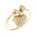 K18YG アップル ダイヤモンド リング 0.18CT