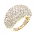 K18YG パヴェ ダイヤモンド リング 3.00CT