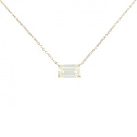 【リメイク】K18YG ダイヤモンド ネックレス 1.118CT VLY VVS2 エメラルドカット