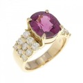 K18YG ガーネット リング 4.03CT