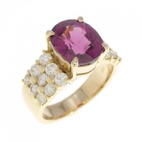 K18YG ガーネット リング 4.03CT