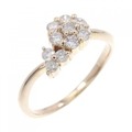 K18PG フラワー ダイヤモンド リング 0.30CT