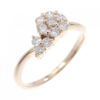 K18PG フラワー ダイヤモンド リング 0.30CT