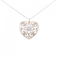 K18PG/K18YG ハート ダイヤモンド ネックレス 0.135CT