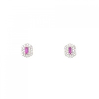 【新品】PT ルビー ピアス 0.14CT