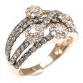 K18PG/K18BG フラワー ダイヤモンド リング 1.40CT