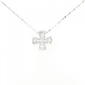 K18WG クロス ダイヤモンド ネックレス 0.20CT