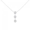 K18WG スリーストーン ダイヤモンド ネックレス 0.50CT