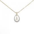 K18YG/PT ダイヤモンド ネックレス 0.353CT