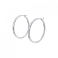 K18WG フープ ダイヤモンド ピアス 1.50CT