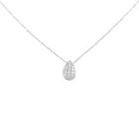 K18WG パヴェ ダイヤモンド ネックレス 0.20CT