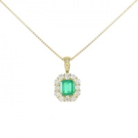 【リメイク】K18YG エメラルド ネックレス 0.94CT コロンビア産