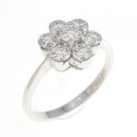 750WG フラワー ダイヤモンド リング 0.69CT