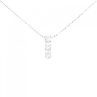 K18WG/750WG スリーストーン ダイヤモンド ネックレス 0.50CT