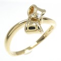 K18YG リボン ダイヤモンド リング 0.006CT