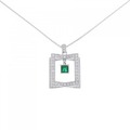 K18WG エメラルド ネックレス 0.35CT