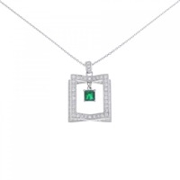 K18WG エメラルド ネックレス 0.35CT