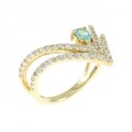 K18YG トルマリン リング 0.09CT