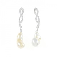 K18WG 白蝶パール ピアス