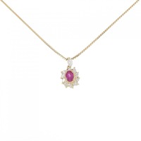 K18YG ルビー ネックレス 0.39CT