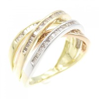K18スリーカラー ダイヤモンド リング 0.80CT