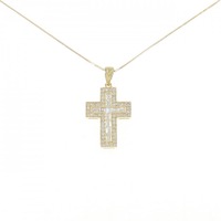 K18YG クロス ダイヤモンド ネックレス 0.597CT