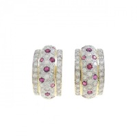 750YG/750WG ルビー ピアス 1.50CT