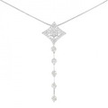 K18WG フラワー ダイヤモンド ネックレス 1.12CT