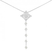 K18WG フラワー ダイヤモンド ネックレス 1.12CT