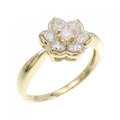 K18YG フラワー ダイヤモンド リング 0.50CT