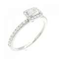 PT ダイヤモンド リング 0.23CT F VVS2 エメラルドカット