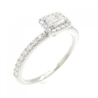 PT ダイヤモンド リング 0.23CT F VVS2 エメラルドカット