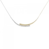 【新品】K18YG/PT ダイヤモンド ネックレス 0.10CT