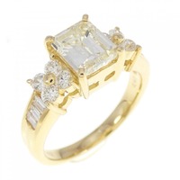 【リメイク】K18YG ダイヤモンド リング 1.132CT VLY VS2 エメラルドカット