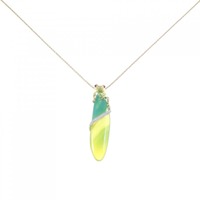 K18YG/K18WG フロッグ カラーストーン ネックレス