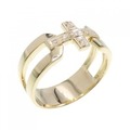 【新品】K18YG クロス ダイヤモンド リング 0.04CT