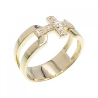 【新品】K18YG クロス ダイヤモンド リング 0.04CT
