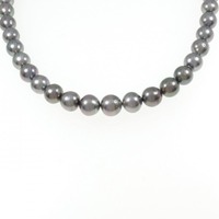 シルバークラスプ 黒蝶パール ネックレス 8.5-10.5mm