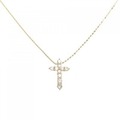 K18YG クロス ダイヤモンド ネックレス 0.25CT