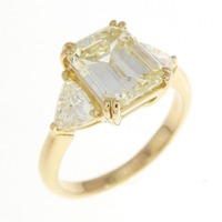 K18YG ダイヤモンド リング 2.555CT LY VS1 エメラルドカット