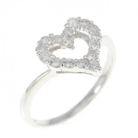 K14WG ハート ダイヤモンド リング 0.27CT
