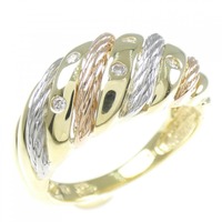 K18YG/PT/K18PG ダイヤモンド リング 0.08CT