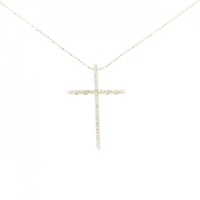 K18YG クロス ダイヤモンド ネックレス 0.32CT
