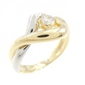 K18YG/PT ダイヤモンド リング 0.20CT
